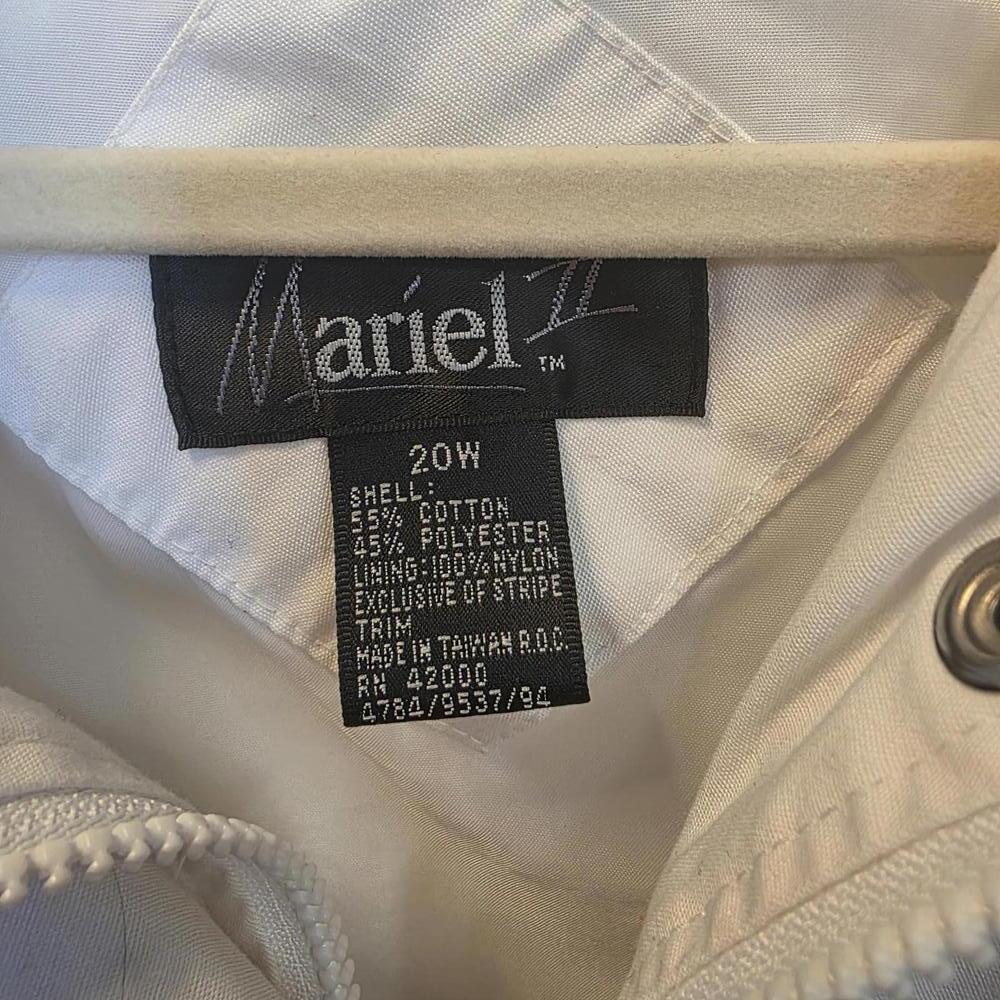 Vintage Mariel White Women's Jacket with Red and Navy Accents, Size 20W - Picture 2 of 9